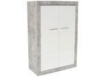 Möbelix , Grau, Weiß , Holzwerkstoff , 2 Fächer , 96x132x35 cm , Typenauswahl, Beimöbel erhältlich, stehend , Kleinmöbel, Kommoden, Highboards