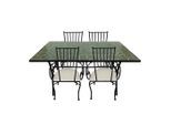 Ambia Garden , Schwarz, Dunkelgrün , Metall, Keramik , 80x75x140 cm , Grüner Punkt, Europäischer Sicherheitsstandard , geeignet für Balkon , Gartenmöbel, Gartenmöbel-Sets, Gartengarnituren