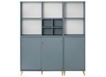 Mid.you , Petrol , Holzwerkstoff , 6 Fächer , 151.05x175.2x41 cm , Beimöbel erhältlich, abschließbar , Büromöbel, Aktenschränke & Aktenregale, Aktenschränke