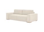 Livetastic , Creme , Textil , Buche , Hartholz , Füllung: Silikon, Schaumstoffflocken , 255x86x123 cm , Made in EU , Liegefunktion ,