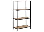 Möbelix , Schwarz, Eiche Artisan , Metall, Holzwerkstoff , 4 Fächer , 60x113x33 cm , Kleinmöbel, Regale, Bücherregale