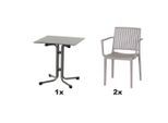 Siena Garden , Anthrazit, Taupe , Metall, Kunststoff, Holzwerkstoff , 65x80x65 cm , gastro- und objekttauglich, wetterbeständig, Stühle stapelbar , Gartenmöbel, Gartenmöbel-Sets, Gartengarnituren