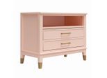 Mid.you , Hellrosa , Holzwerkstoff , 2 Schublade(n) Schubladen , rechteckig , 76x61x40 cm ,