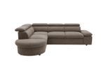 Mid.you , Braun , Textil , L-Form, einmalig seitenverkehrt montierbar , 265x219 cm , Made in Romania , Liegefunktion ,