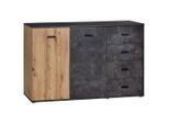 Möbelix , Eichefarben , Holzwerkstoff , 2 Fächer , 143x90.2x38 cm , Kleinmöbel, Kommoden, Kommoden