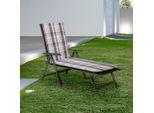 Gardenson , Beige , Textil , Karo , Füllung: Schaumstoff, Fleece,Schaumstoff, Fleece , 62x8x195 cm , bügelfrei, formstabil, für den Außenbereich geeignet, wetterfest, mittels Bändern zu befestigen, mittels Gurtband zu befestigen ,
