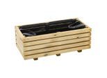 Siena Garden , Schwarz, Kieferfarben , Holz, Textil , Kiefer , 100x40x40 cm , stabil, wetterbeständig , Freizeit im Garten, Gartenpflege, Pflanzenpflege, Blumen- & Pflanzkasten