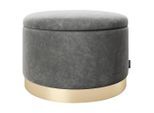 Playboy , Anthrazit , Textil , Uni , rund , 55x35x55 cm , Stauraum , Wohnzimmer, Hocker, Hocker