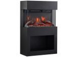 Möbelix , Schwarz , Metall, Glas , 48.0x75.0x21.7 cm , Fernbedienung, Flammeneffekt separat schaltbar, Überhitzungsschutz, Thermostat, Dimmer , Kamine, Elektrokamine