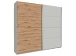Möbelix , Grau, Eichefarben , Holzwerkstoff , 2 Fächer , 226x210x62 cm , Blauer Engel, Goldenes M, Made in Germany ,