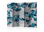 artgeist , Blau, Grau , Holz, Textil , Kiefer , massiv , Abstraktes , 225x172x3 cm , Motiv auf Vorder- und Rückseite , Kleinmöbel, Paravents