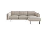 Livetastic , Champagner , Textil , Füllung: Daunen, Silikon , Ottomane rechts, L-Form , 268x160 cm , Made in EU , Typenauswahl, Rücken echt ,