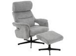 Livetastic , Grau , Holz, Metall, Textil , Eukalyptusholz , Sperrholz , 73.5x110x88.5 cm , Wohnzimmer, Sessel, Relaxsessel