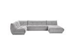 Livetastic , Grau , Textil , U-Form, einzeln stellbar , 390x210 cm , Made in EU , Rücken echt, individuell planbar ,