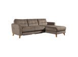 Livetastic , Beige , Textil , Buche , Ottomane rechts, L-Form , 238x168 cm , Made in EU , seitenverkehrt erhältlich, Rücken echt , Wohnzimmer, Sofas & Couches, Schlafsofas, Ecksofas mit Schlaffunktion