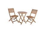 Gardenson , Braun , Holz , Akazie , Hartholz , FSC 100% , Tisch klappbar, gastro- und objekttauglich, regenabweisend, Schirmloch, UV-beständig, wetterfest, Stühle stapelbar, Stuhl klappbar, platzsparend verstaubar, geeignet für Balkon ,