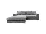 Mid.you , Grau , Textil , Füllung: Polyurethan (PUR),Polyurethan (PUR),Polyurethan (Pur) , Ottomane links, L-Form , 285x195 cm , Made in EU ,