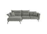 Livetastic , Grau , Textil , Füllung: Daunen, Silikon,Silikon , Ottomane links, L-Form , 265x185 cm , Made in EU , planbar, Rücken echt, individuell planbar , Wohnzimmer, Sofas & Couches, Wohnlandschaften, Ecksofas