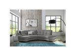 Livetastic , Grau , Textil , Füllung: Polyester , Ottomane rechts, L-Form, Rundform , 300x113 cm , Made in EU , Rücken echt ,