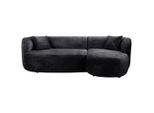 Mid.you , Schwarz , Textil , Ottomane rechts, L-Form , 264x143 cm , Made in EU ,