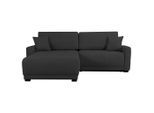 Mid.you , Anthrazit , Textil , Füllung: Schaumstoffflocken,Schaumstoffflocken , L-Form , 237x186 cm , Made in Europe , Bettkasten erhältlich, Liegefunktion, Schlafen auf Sitzhöhe, Bettfunktion erhältlich, Rücken echt ,