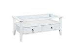 Livetastic , Weiß , Glas , Kiefer , vollmassiv , 2 Schublade(n) Schubladen , rechteckig , 60x45x115 cm , Stauraum , Wohnzimmer, Wohnzimmertische, Couchtische, Couchtische Holz