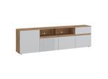 Möbelix , Eichefarben, Hellgrau , Holzwerkstoff , Struktur , 1 Fächer , 1 Schublade(n) Schubladen , 200x59.5x40 cm , Wohnzimmer, TV-Möbel, TV- & Lowboards