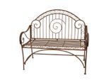 Gardenson , Rostfarben , Metall , 53x101x112 cm , mit Rückenlehne, abwischbar , Gartenmöbel, Gartenbänke