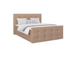 Möbelix , Beige , Holz, Kunststoff, Textil, Holzwerkstoff , Buche, Kiefer,Buche, Kiefer , H2 , 7-Zonen , 180x200 cm , Bettkasten, gepolstertes Kopfteil, Matratze geteilt ,