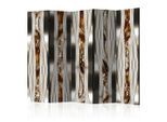 artgeist , Schwarz, Beige, Perlmutt, Cognac , Holz, Textil , Kiefer , massiv , Abstraktes , 225x172x3 cm , Motiv auf Vorder- und Rückseite , Kleinmöbel, Paravents