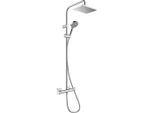 Hansgrohe , Chromfarben , 51.2x123x27.7 cm , Badezimmer, Duschen, Brausegarnituren