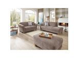 Sit & More , Taupe , Textil , Buche , 194x84x91 cm , Goldenes M, Oeko-Tex® Standard 100, Made in Europe, DGM-Klimapakt , Rücken echt, Armteil links ,