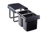 Möbelix , Schwarz , Kunststoff , 2 x 16 l , 35.5x36.5x47.3 cm , Küche, Küchenausstattung, Mülltrennsysteme