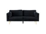 Livetastic , Schwarz, Goldfarben , Metall, Textil , 203x84x90 cm , Wohnzimmer, Sofas & Couches, Sofas, 2er Sofas