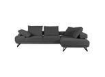 Mid.you , Dunkelgrau , Textil , Füllung: Schaumstoff , Ottomane rechts, L-Form , 310x240 cm , seitenverkehrt erhältlich, Rücken echt , Wohnzimmer, Sofas & Couches, Wohnlandschaften, Ecksofas