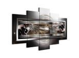 artgeist , Grau, Schwarz, Goldfarben , Textil, Holzwerkstoff , rechteckig , 100x50x1.2 cm , Keilrahmen ,