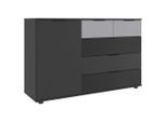 Mid.you , Graphitfarben, Schwarz, Hellgrau , Glas, Holzwerkstoff , 130x83x41 cm , BQ - Bündnis für Qualität, Made in Germany, DIN EN ISO 9001 ,