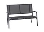 Siena Garden , Anthrazit, Schwarz , Metall, Textil , 139x97x67 cm , mit Rückenlehne , Gartenmöbel, Gartenbänke