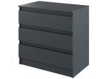 Möbelix , Anthrazit , Holzwerkstoff , 3 Schublade(n) Schubladen , 80x78x48 cm , Kleinmöbel, Kommoden, Kommoden