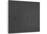 Mid.you , Grau, Weiß , Holzwerkstoff , 6 Fächer , 250x236x58 cm , BQ - Bündnis für Qualität, Made in Germany, DIN EN ISO 9001 , umfangreiches Zubehör erhältlich, in verschiedenen Größen erhältlich, in verschiedenen Holzdekoren erhältlich ,