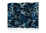 artgeist , Blau, Mintgrün , Holz, Textil , Kiefer , massiv , Blätter , 225x172x3 cm , Motiv auf Vorder- und Rückseite ,