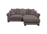 Mid.you , Braun , Textil , Füllung: Polyester,Polyester , Ottomane rechts, seitenverkehrt montierbar, L-Form , 255x185 cm , Rücken echt ,