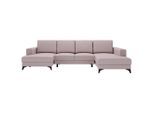 Livetastic , Rosa , Textil , Füllung: Schaumstoff , Ottomane links, U-Form , 339x190 cm , Made in EU , Liegefunktion ,