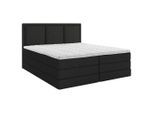 Mid.you , Schwarz , Holz, Textil, Holzwerkstoff , H3 + H4 , 7-Zonen , 200x220 cm , Bettkasten, gepolstertes Kopfteil, Stoffauswahl, Topper durchgehend, Wendematratze mit unterschiedlichen Härtegraden, in verschiedenen Größen erhältlich ,