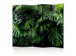 artgeist , Grün, Schwarz, Hellblau , Holz, Kunststoff, Textil , Kiefer , massiv , Blätter , 225x172x3 cm , Motiv auf Vorder- und Rückseite, Akustikschaumstoff ,