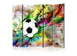 artgeist , Mehrfarbig , Holz, Textil , Kiefer , massiv , Fußball , 225x172x3 cm , Motiv auf Vorder- und Rückseite , Kleinmöbel, Paravents