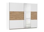 Möbelix , Klar, Weiß, Eiche Artisan , Holzwerkstoff , 3 Fächer , 261x210x59 cm , Blauer Engel, Goldenes M, Made in Germany ,