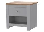 Mid.you , Grau, Naturfarben , Metall, Holzwerkstoff , 1 Schublade(n) Schubladen , 45x46x35 cm , Stauraum, gastro- und objekttauglich, offenes Fach , Schlafzimmer, Nachtkästchen