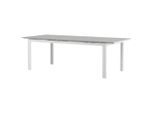 Gardenson , Grau, Weiß , Metall , rechteckig , 100x75x229 cm , ausziehbar , Gartenmöbel, Gartentische, Gartentische