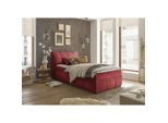 Mid.you , Rot , Textil, Holzwerkstoff , 120x200 cm , Bettkasten, gepolstertes Kopfteil , Schlafzimmer, Betten, Boxspringbetten